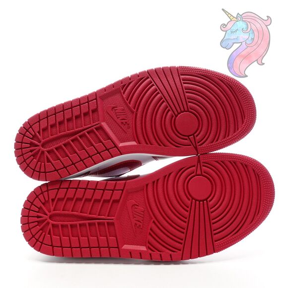 Mens Size 10 Nike Air Jordan 1 Low Cardinal Red Curry White Shoes 553558 607 New - Picture 13 of 16